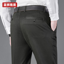 Middle-aged mens casual long pants summer thick stretch autumn and winter mens father loose straight tube father suit pants