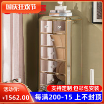 Mirror cupboard storage cabinet Net red bedroom multifunctional drawer cabinet light luxury locker simple five-seven cabinet Cabinet Cabinet