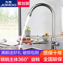 Nine-pastoral bathroom tap quick opening single cold kitchen tap washing basin tap sink tap Swivel