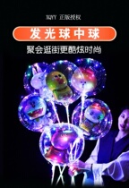  Childrens adult birthday decoration luminous bobo balloon decoration net red creative table floating transparent balloon cloth