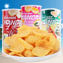 Thailand original imported snack Manura shrimp chips manora canned tapioca chips puffed food 100g