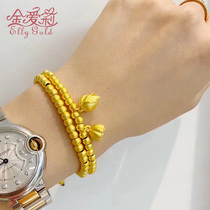 Ancient gold inheritance lotus bracelet 999 pure gold lotus lotus bracelet for women pure gold bracelet jewelry 520 gift