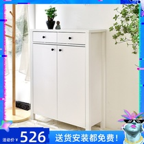 Nordic shoe cabinet Simple modern ultra-thin open door shoe cabinet Household door foyer cabinet Multi-functional living room locker