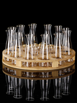 High-grade 24k gold foil white wine glass crystal glass household goblet Cup split wine set bamboo rack set