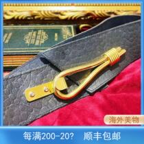 Lombardy vintage French 80s marking style temperament black gold cowhide embossed style exaggerated belt waist seal