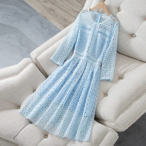 Special price clear cabin 2021 Summer new 70% sleeves Long style dress Dress Lace Feminine Dress Temperament Slim Fit