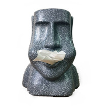 Moai Easter stone portrait tissue box Moai Resurrection Island tissue pumping 3D funny stone man tissue towel tube