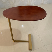 Simple bedroom bedside computer desk oval solid wood reading table small corner practical mini corner balcony small tea