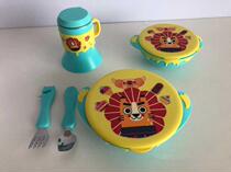Tease Buya home 304 stainless steel suction cup Cup childrens spoon Fork treasure bowl tableware five sets