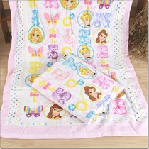New Recommended Foreign Trade Export Dissney Original Single Princess Series Pure Cotton Cut Suede Printed Pink Tender Cartoon Thin Bath Towels