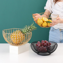 Nordic light luxury creative Net red fruit plate living room home large capacity coffee table desktop storage basket snack candy pot