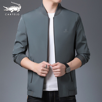 Crocodile Mens Jacket 2021 Spring and Autumn Collar Jacket Korean Slim Trend Thin Mens Casual Baseball Clothing