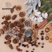 Christmas decorations hanging accessories Hanging Accessories Natural Cotton Dry Flowers Golden Pine Nuts Christmas Tree Accessories Emulated Branches