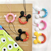 Mobile phone hanging rope Ring Buckle Cartoon Cute Silicone Gel Rope Short u disc key chain pendant male and female creative