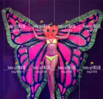 Bar fluorescent party gogo interactive costumes props custom big wings costume suit