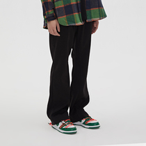 BONELESS suit fabric flared LONG trousers VIBE wind heavy solid color casual trousers mens high street
