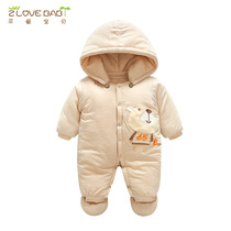 Baby jumpsuits autumn and winter men and women Baby out thick warm clothes autumn color cotton newborn clothes winter clothes