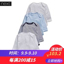 British next childrens clothing 2017 newborn cotton blue long sleeve one-piece clothes for four pieces