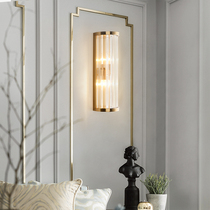 Post-modern light luxury crystal wall lamp bedside Nordic style living room light hotel house aisle lamp