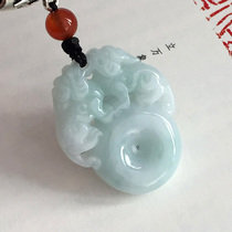 Natural A goods Jade double brave pendant pendant wealth rolling jade safe buckle necklace send certificate
