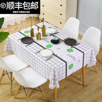 pvc table cloth waterproof oil proof free tea table cushion table cloth plastic plaid rectangular living room home table cloth