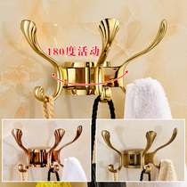 Punch-free antique movable clothes hook row hook Wall single single hook clothes hook adhesive hook bathroom European-style nail-free