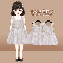 Dress girls summer dress Princess dress childrens foreign color Net Red childrens clothing summer child Super fairy flower suspender skirt thin