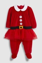 (spot) UK NEXT Boy girl baby cotton velvet Santa Claus one-piece clothes climbing