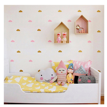 Girl new heart in wall childrens room female bedroom dormitory kindergarten warm background wall decoration cloud stickers