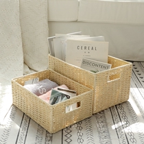 Day-style minimalist hand woven Cosmetics Containing basket Woven Objects basket environmentally-friendly Grass-knitted toy storage hamper