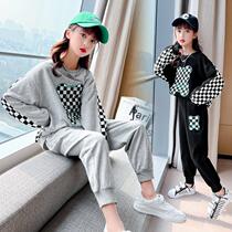 Girls Spring Clothing New Set 2022 New Child Sleeve Care Two - piece Set of Large Sleeve Care