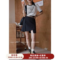 Ouyang Xi 2021 New irregular strap fashion skirt high waist high waist slim chic design sense skirt