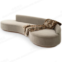 Nordic light luxury curved fabric sofa post-modern simple fashion creative designer living room three-four sofa