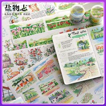 Controlled landscaping in the clouds Special oil and paper tape Fresh sky clouds garden hand account collage decorative background