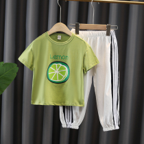 Childrens clothing boy suit summer 2021 new childrens trousers short-sleeved summer thin children foreign style children handsome