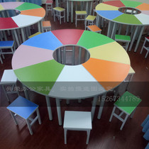 Student art training table color painting table school counseling desk group activity reading table multimedia table and chair