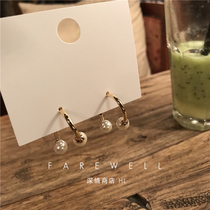 2021 new Korean Dongdaemun cross pearl premium sense niche design French stud earrings sterling silver earrings for women