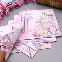Handmade paper origami Ancient style printing Chinese style square double-sided printing Color paper Childrens painted pattern origami card