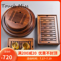 TOUCH MISS Water storage tea tray Simple small household round bamboo dry bubble table tea tray Tea tray