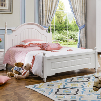 Solid Wood Korean princess bed girl children single bed net Red 1 5 meters 1 8m childrens suite furniture combination set