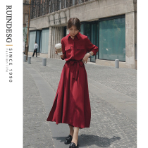 RUINDESG dress 2022 new spring long sleeve women's French red shirt skirt long tide