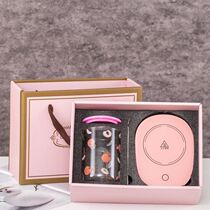 Glass ins Wind 500ml borosilicate high temperature resistant ML large capacity students Korean cute with lid spoon milk breakfast