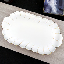 Bone China tea tray living room creative home European fruit plate big fruit plate water cup coffee set storage plate