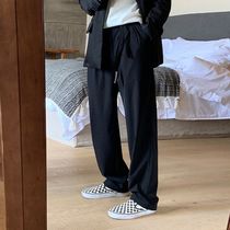 Summer Han Edition Thin mens casual pants day of loose pituality Western pants Chauvetide 100 Lap Art Straight Silo Western Pants