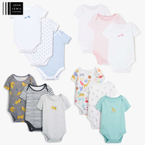 Spot British John Lewis organic cotton baby summer short-sleeved romper baby cotton bag fart clothes triangle climb