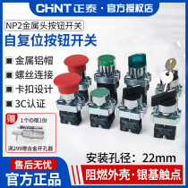 Positive Thai button switch NP2 a normal open knob start emergency stop button BA31 self-reset button with light flat head