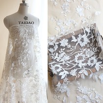 Tai Dao Ivory White Flower Embroidery Lace m131 Female Clothing Dress Dress Dress Wedding Yarn Accessories Designer DIY Fabric