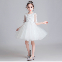 Childrens Gown Princess Dresses Dress Girl Fluffy Yarn Ocean Gas Little Flowers Child Birth Day Evening Gown Host Piano Show