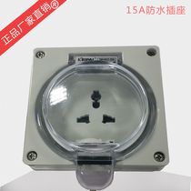 IP66 outdoor waterproof anti-rainstorm socket 23 plug 15A3 hole outdoor waterproof socket bathroom toilet