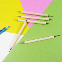 Indentation pen cardboard creasing color clay hand-carving pen color lead painting pen pen wooden rod metal head multi-model set art beginners primary and secondary school kindergarten Manual indentation pen